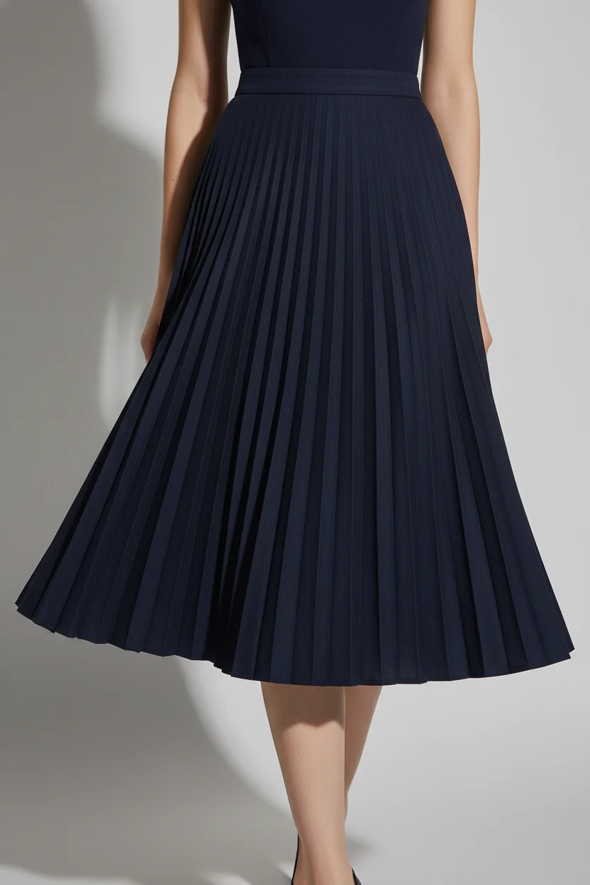 Midi Pleated Twirl Skirt